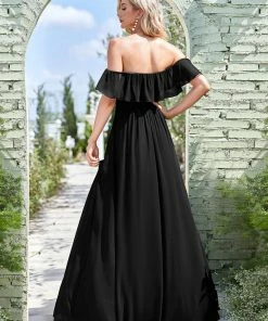 Ever-Pretty US Evening Dresses & Gowns Women's Off Shoulder Ruffle Thigh Split Bridesmaid Dresses 78 Ever-Pretty US Evening Dresses & Gowns Women's Off Shoulder Ruffle Thigh Split Bridesmaid Dresses