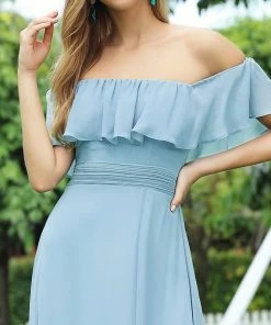 Ever-Pretty US Evening Dresses & Gowns Women's Off Shoulder Ruffle Thigh Split Bridesmaid Dresses 126 Ever-Pretty US Evening Dresses & Gowns Women's Off Shoulder Ruffle Thigh Split Bridesmaid Dresses
