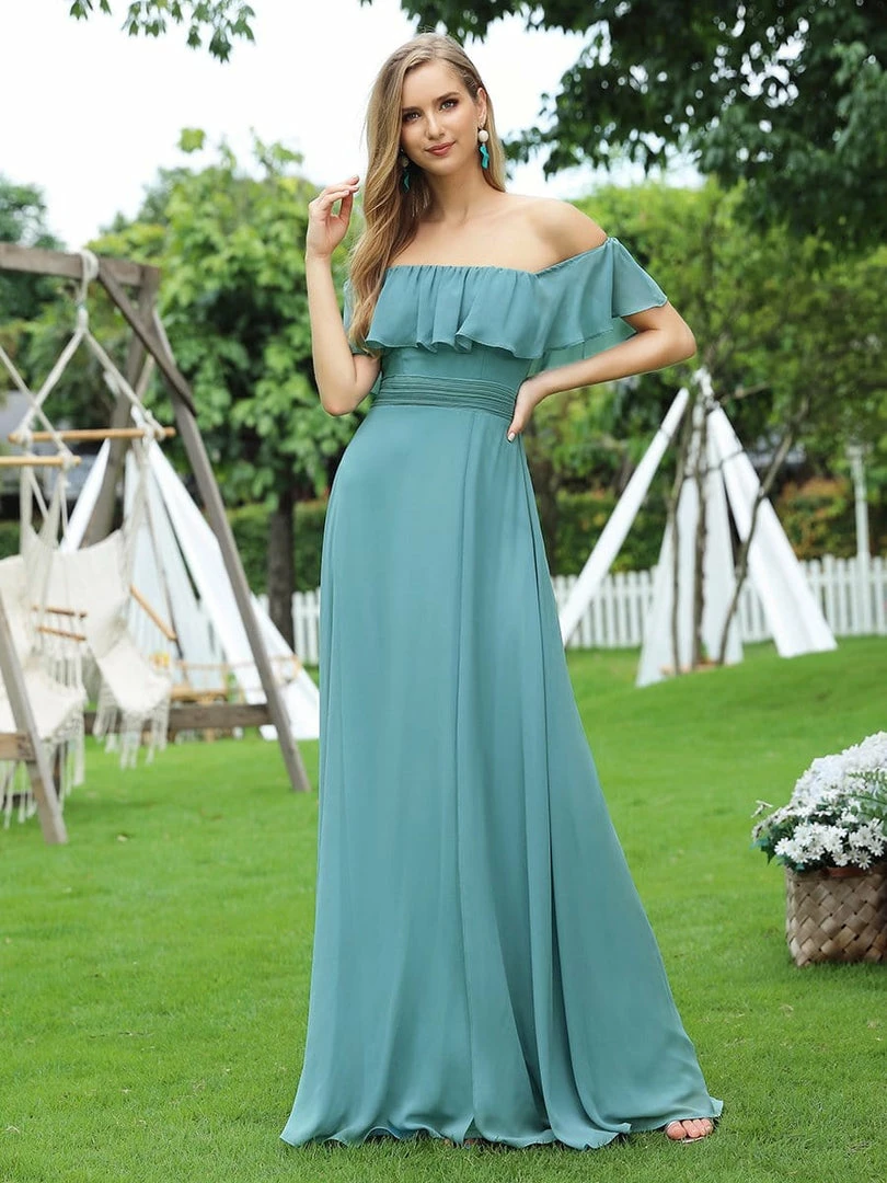 Ever-Pretty US Evening Dresses & Gowns Women's Off Shoulder Ruffle Thigh Split Bridesmaid Dresses 55 Ever-Pretty US Evening Dresses & Gowns Women's Off Shoulder Ruffle Thigh Split Bridesmaid Dresses