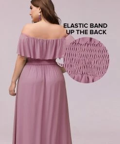 Ever-Pretty US Evening Dresses & Gowns Women's Off Shoulder Ruffle Thigh Split Bridesmaid Dresses 108 Ever-Pretty US Evening Dresses & Gowns Women's Off Shoulder Ruffle Thigh Split Bridesmaid Dresses