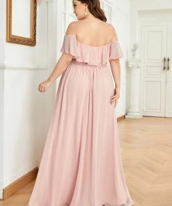 Ever-Pretty US Plus Size Sexy Side Split Long Chiffon Formal Dresses Summer Dresses 2022