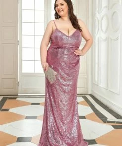 Ever-Pretty US Plus Size Sparkly Sequin Long Mermaid Formal Party Dresses