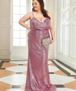 Ever-Pretty US Plus Size Sparkly Sequin Long Mermaid Formal Party Dresses