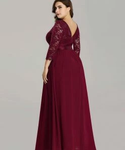 Ever-Pretty US SHOP BY OCCASION See-Through Floor Length Lace Evening Dress With Half Sleeve