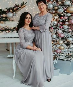 Ever-Pretty US SHOP BY OCCASION See-Through Floor Length Lace Evening Dress With Half Sleeve