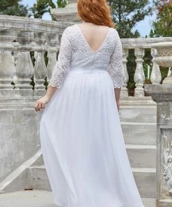 Ever-Pretty US SHOP BY OCCASION See-Through Floor Length Lace Evening Dress With Half Sleeve