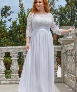 Ever-Pretty US Summer Dresses 2022 Outdoor Casual Lace & Chiffon Wedding Dress For Eloping 18 Ever-Pretty US Summer Dresses 2022 Outdoor Casual Lace & Chiffon Wedding Dress For Eloping