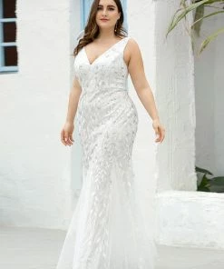 Ever-Pretty US Plus Size Maxi Sequin Formal Dresses & Gowns