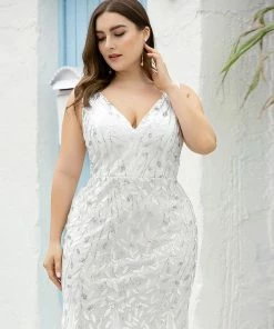 Ever-Pretty US Plus Size Maxi Sequin Formal Dresses & Gowns