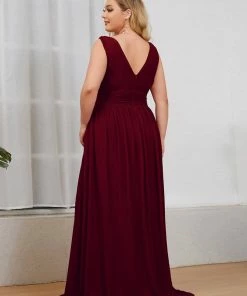 Ever-Pretty US Sleeveless V-Neck Plain Maxi Chiffon Bridesmaid Dress Party Dresses