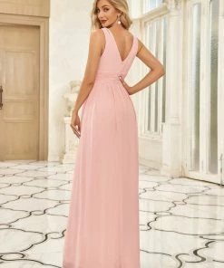 Ever-Pretty US Sleeveless V-Neck Plain Maxi Chiffon Bridesmaid Dress Party Dresses