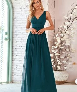 Ever-Pretty US Sleeveless V-Neck Maxi Chiffon Bridesmaid Dress Party Dresses