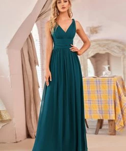 Ever-Pretty US Sleeveless V-Neck Maxi Chiffon Bridesmaid Dress Party Dresses