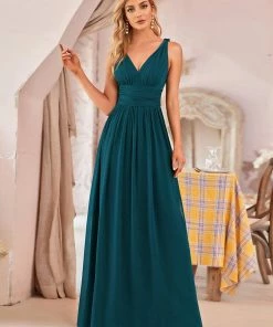 Ever-Pretty US Sleeveless V-Neck Maxi Chiffon Bridesmaid Dress Party Dresses