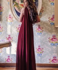 Ever-Pretty US Summer Dresses 2022 Custom Size Pleated One Shoulder Long Chiffon Evening Dress