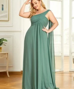 Ever-Pretty US Plus Size Chiffon One Shoulder Formal Evening Dresses For Women Prom Dresses
