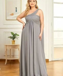 Ever-Pretty US Pleated One Shoulder Long Chiffon Evening Dress SHOP BY OCCASION