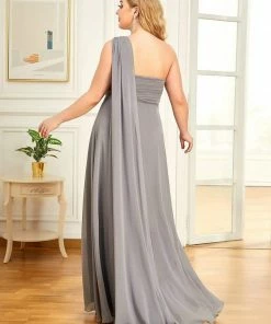 Ever-Pretty US Pleated One Shoulder Long Chiffon Evening Dress SHOP BY OCCASION