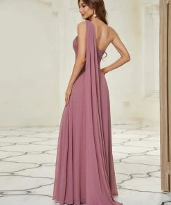 Ever-Pretty US Pleated One Shoulder Long Chiffon Evening Dress SHOP BY OCCASION