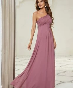 Ever-Pretty US Pleated One Shoulder Long Chiffon Evening Dress SHOP BY OCCASION