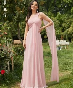 Ever-Pretty US Pleated One Shoulder Long Chiffon Evening Dress SHOP BY OCCASION