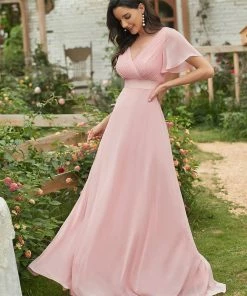 Ever-Pretty US Long Empire Waist Evening Dress With Short Flutter Sleeves Evening Dresses & Gowns 121 Ever-Pretty US Long Empire Waist Evening Dress With Short Flutter Sleeves Evening Dresses & Gowns