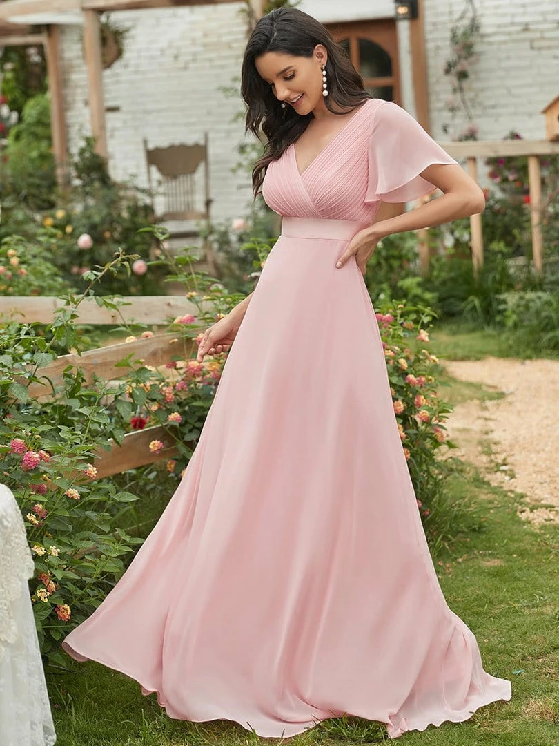 Ever-Pretty US Long Empire Waist Evening Dress With Short Flutter Sleeves Evening Dresses & Gowns 59 Ever-Pretty US Long Empire Waist Evening Dress With Short Flutter Sleeves Evening Dresses & Gowns