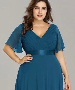 Ever-Pretty US Long Empire Waist Evening Dress With Short Flutter Sleeves Evening Dresses & Gowns 87 Ever-Pretty US Long Empire Waist Evening Dress With Short Flutter Sleeves Evening Dresses & Gowns