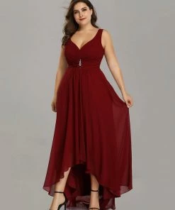Ever-Pretty US V-Neck High-Low Chiffon Evening Party Dress