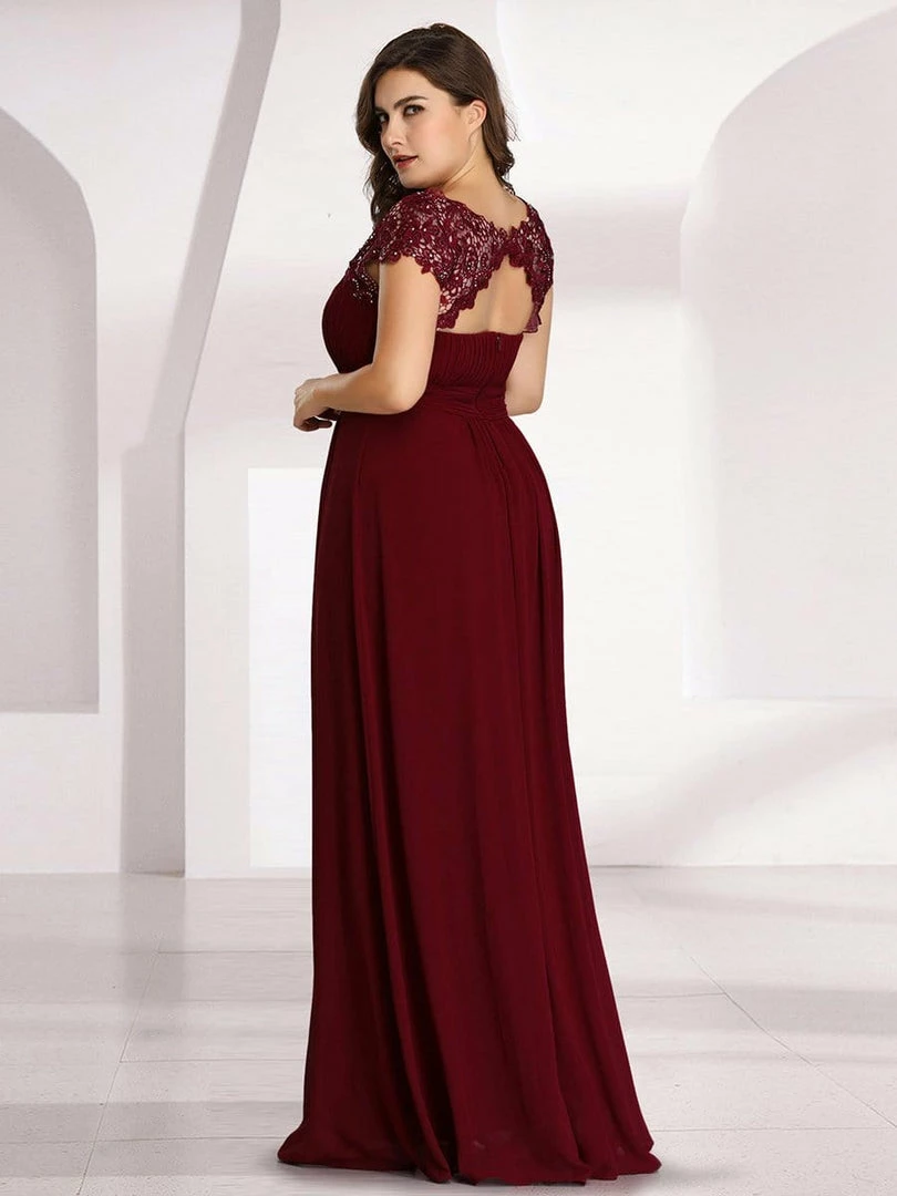 Ever-Pretty US Elegant Lace Cap Sleeve Maxi Long Chiffon Bridesmaid Dress 9 Ever-Pretty US Elegant Lace Cap Sleeve Maxi Long Chiffon Bridesmaid Dress