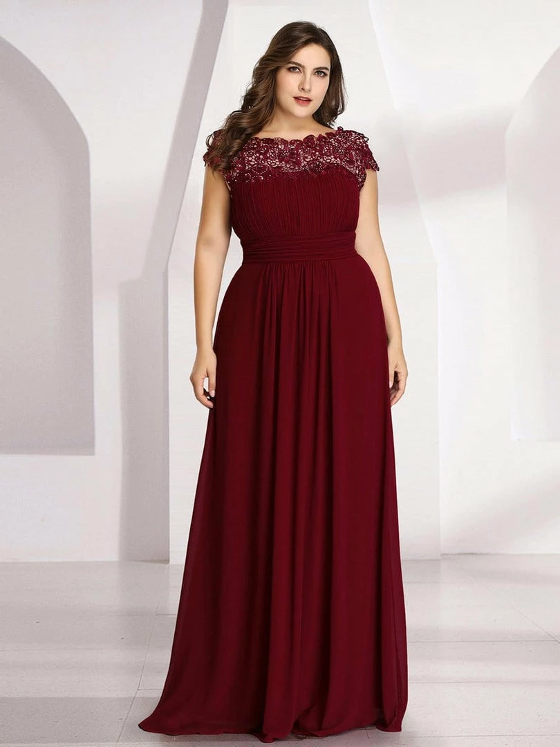 Ever-Pretty US Plus Size Maxi Long Formal Lace Cap Sleeve Evening Dress 5 Ever-Pretty US Plus Size Maxi Long Formal Lace Cap Sleeve Evening Dress