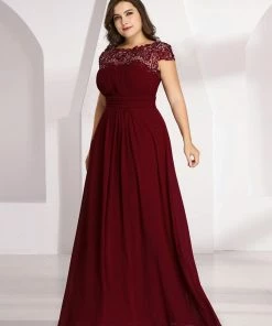 Ever-Pretty US Plus Size Maxi Long Formal Lace Cap Sleeve Evening Dress 69 Ever-Pretty US Plus Size Maxi Long Formal Lace Cap Sleeve Evening Dress