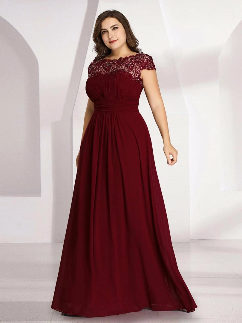 Ever-Pretty US Plus Size Maxi Long Formal Lace Cap Sleeve Evening Dress 4 Ever-Pretty US Plus Size Maxi Long Formal Lace Cap Sleeve Evening Dress