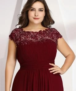 Ever-Pretty US Elegant Lace Cap Sleeve Maxi Long Chiffon Bridesmaid Dress 65 Ever-Pretty US Elegant Lace Cap Sleeve Maxi Long Chiffon Bridesmaid Dress