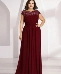 Ever-Pretty US Elegant Lace Cap Sleeve Maxi Long Chiffon Bridesmaid Dress 63 Ever-Pretty US Elegant Lace Cap Sleeve Maxi Long Chiffon Bridesmaid Dress