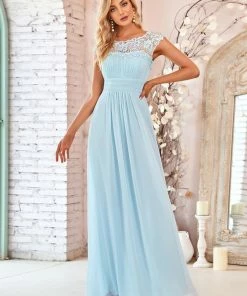 Ever-Pretty US Elegant Lace Cap Sleeve Maxi Long Chiffon Bridesmaid Dress 81 Ever-Pretty US Elegant Lace Cap Sleeve Maxi Long Chiffon Bridesmaid Dress