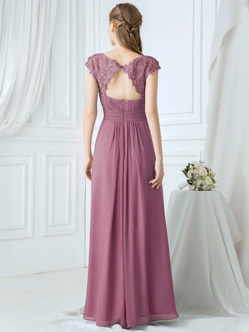 Ever-Pretty US Elegant Lace Cap Sleeve Maxi Long Chiffon Bridesmaid Dress 12 Ever-Pretty US Elegant Lace Cap Sleeve Maxi Long Chiffon Bridesmaid Dress