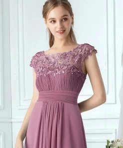 Ever-Pretty US Elegant Lace Cap Sleeve Maxi Long Chiffon Bridesmaid Dress 68 Ever-Pretty US Elegant Lace Cap Sleeve Maxi Long Chiffon Bridesmaid Dress