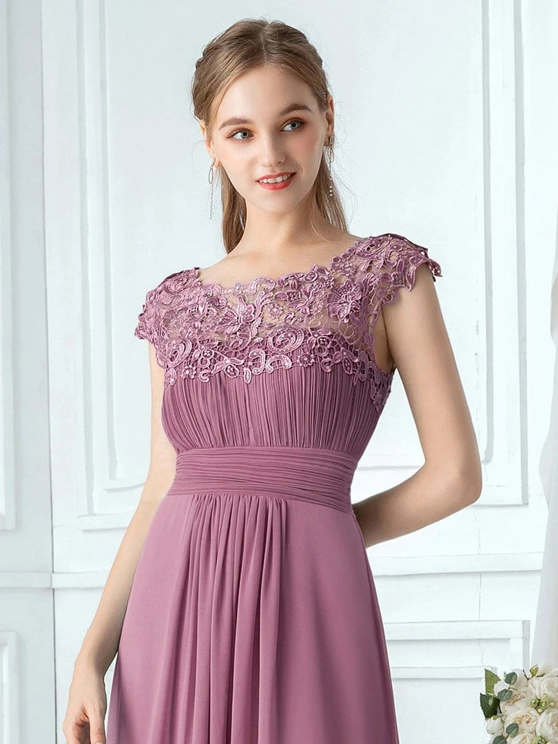 Ever-Pretty US Elegant Lace Cap Sleeve Maxi Long Chiffon Bridesmaid Dress 13 Ever-Pretty US Elegant Lace Cap Sleeve Maxi Long Chiffon Bridesmaid Dress