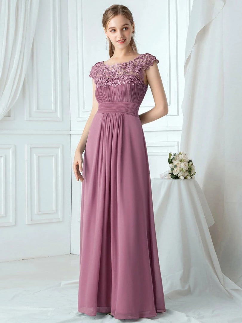 Ever-Pretty US Elegant Lace Cap Sleeve Maxi Long Chiffon Bridesmaid Dress 11 Ever-Pretty US Elegant Lace Cap Sleeve Maxi Long Chiffon Bridesmaid Dress