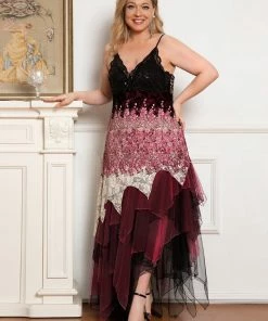 Ever-Pretty US Plus Size V Neck Asymmetrical Hems Prom Dresses 39 Ever-Pretty US Plus Size V Neck Asymmetrical Hems Prom Dresses