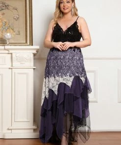 Ever-Pretty US Plus Size V Neck Asymmetrical Hems Prom Dresses 50 Ever-Pretty US Plus Size V Neck Asymmetrical Hems Prom Dresses