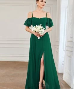 Ever-Pretty US SHOP BY OCCASION Flowy Cold Shoulder Flare Sleeves Bridesmaid Dress With Side Split 48 Ever-Pretty US SHOP BY OCCASION Flowy Cold Shoulder Flare Sleeves Bridesmaid Dress With Side Split