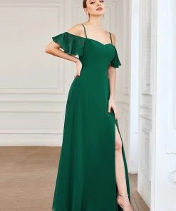 Ever-Pretty US SHOP BY OCCASION Flowy Cold Shoulder Flare Sleeves Bridesmaid Dress With Side Split 51 Ever-Pretty US SHOP BY OCCASION Flowy Cold Shoulder Flare Sleeves Bridesmaid Dress With Side Split