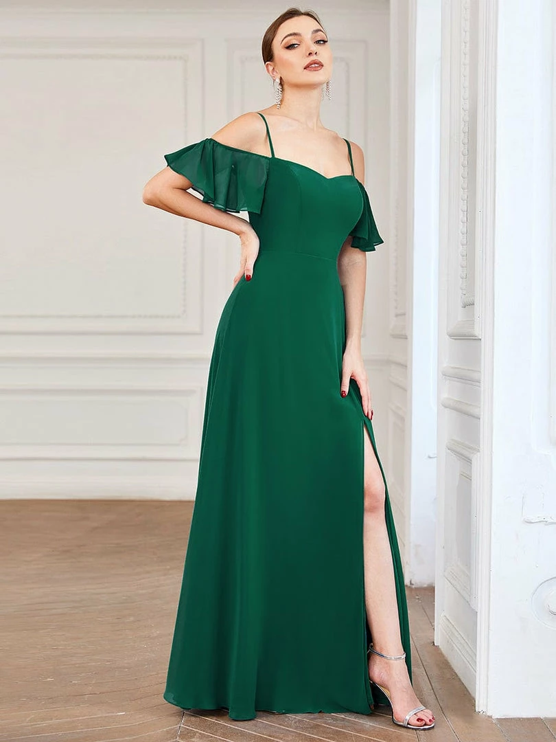 Ever-Pretty US SHOP BY OCCASION Flowy Cold Shoulder Flare Sleeves Bridesmaid Dress With Side Split 24 Ever-Pretty US SHOP BY OCCASION Flowy Cold Shoulder Flare Sleeves Bridesmaid Dress With Side Split