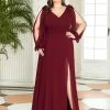 Ever-Pretty US Plus Size Open Lantern Sleeve A-Line Bridesmaid Dress