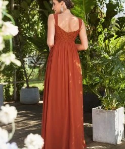 Ever-Pretty US Empire Waist Floral Lace Chiffon Bump Friendly Dress