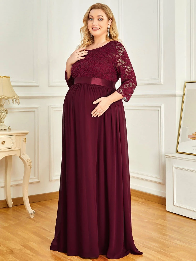 Ever-Pretty US Plus Size Sweetheart 3/4 Sleeve Floor-Length Lace Maternity Dress Maternity Dresses 11 Ever-Pretty US Plus Size Sweetheart 3/4 Sleeve Floor-Length Lace Maternity Dress Maternity Dresses