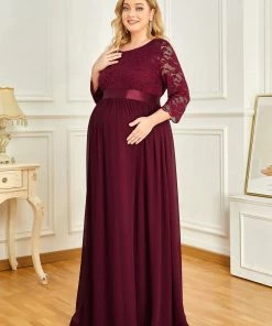 Ever-Pretty US Plus Size Long Lace Sleeve Maternity Formal Dresses Maternity Dresses