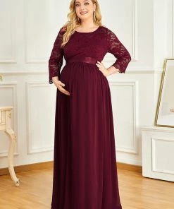 Ever-Pretty US Plus Size Long Lace Sleeve Maternity Formal Dresses Maternity Dresses